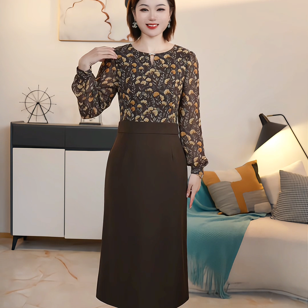 【深圳薇姐清仓】S气质显瘦高腰连衣裙 S26