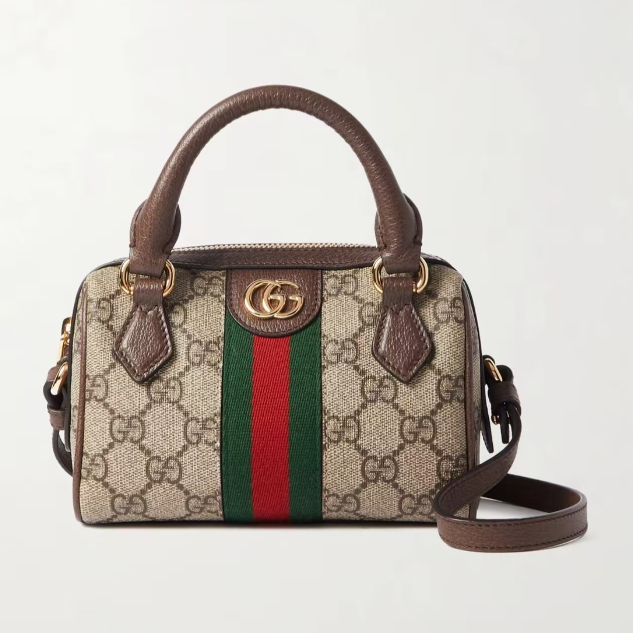 99新 GUCCI/古驰 古驰ophidia系列mini波士顿手提斜挎包