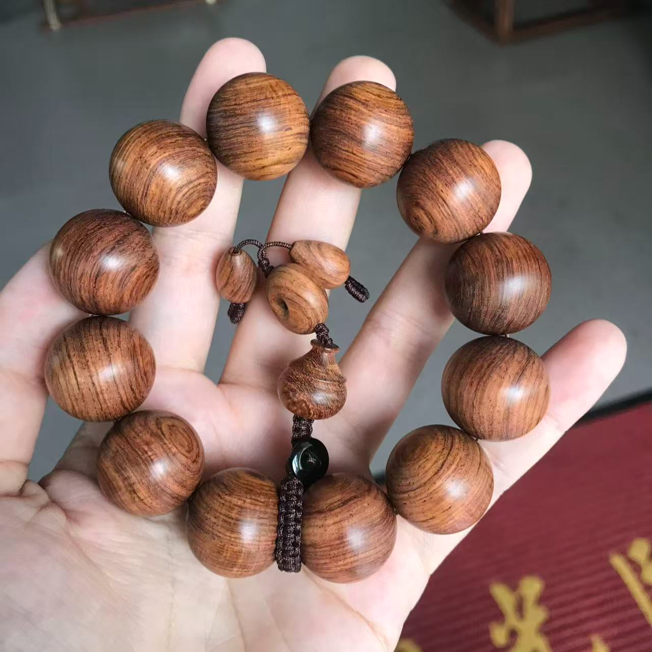 【浮生甄选】海南黄花梨老料糠梨老糠顺纹2.0手串FS376