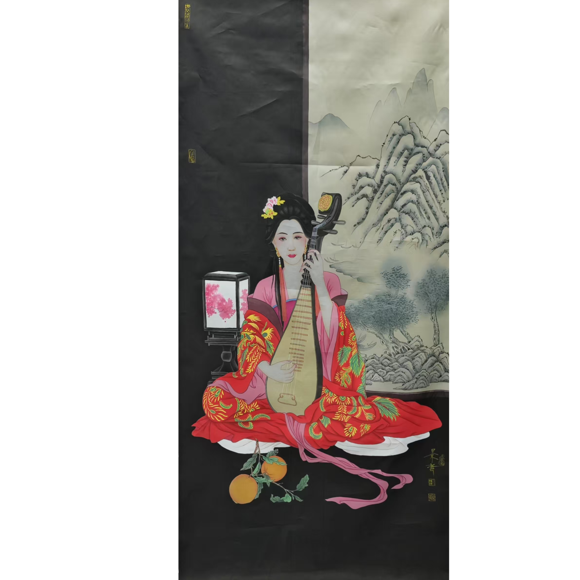 景哲 绢本人物画芯 138×68 8.4平尺