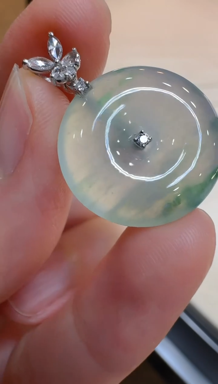 翡翠18K金镶嵌吊坠(不含链)多样性团购发一件