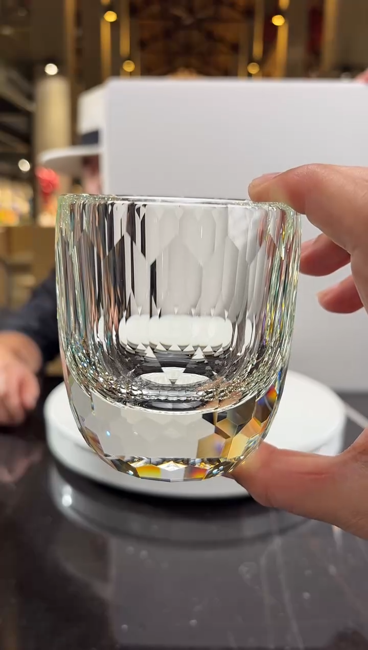 摆件净料水晶威士忌杯