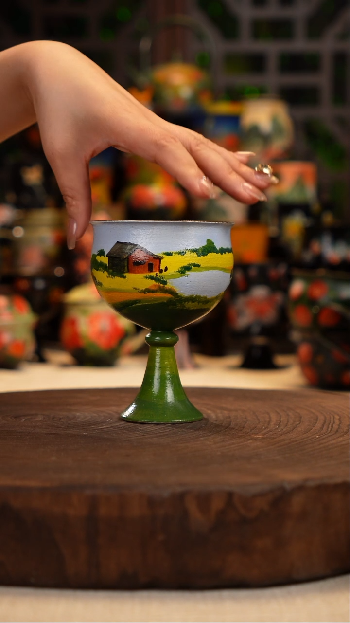  油画  釉下彩 杯子