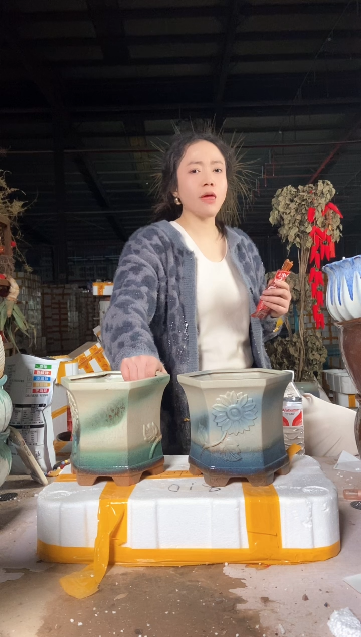 宜兴紫砂粗陶花盆18/17