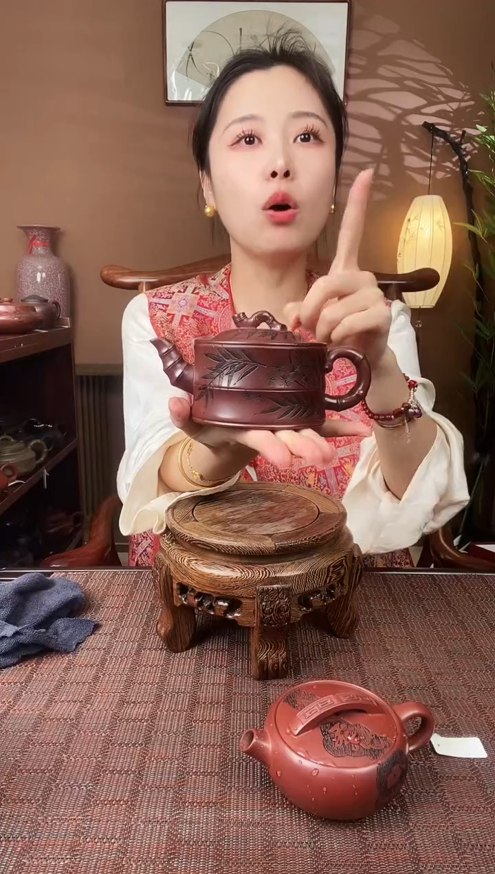 【闪购商品】紫砂茶壶宜兴紫砂壶石红竹节TYZS00275
