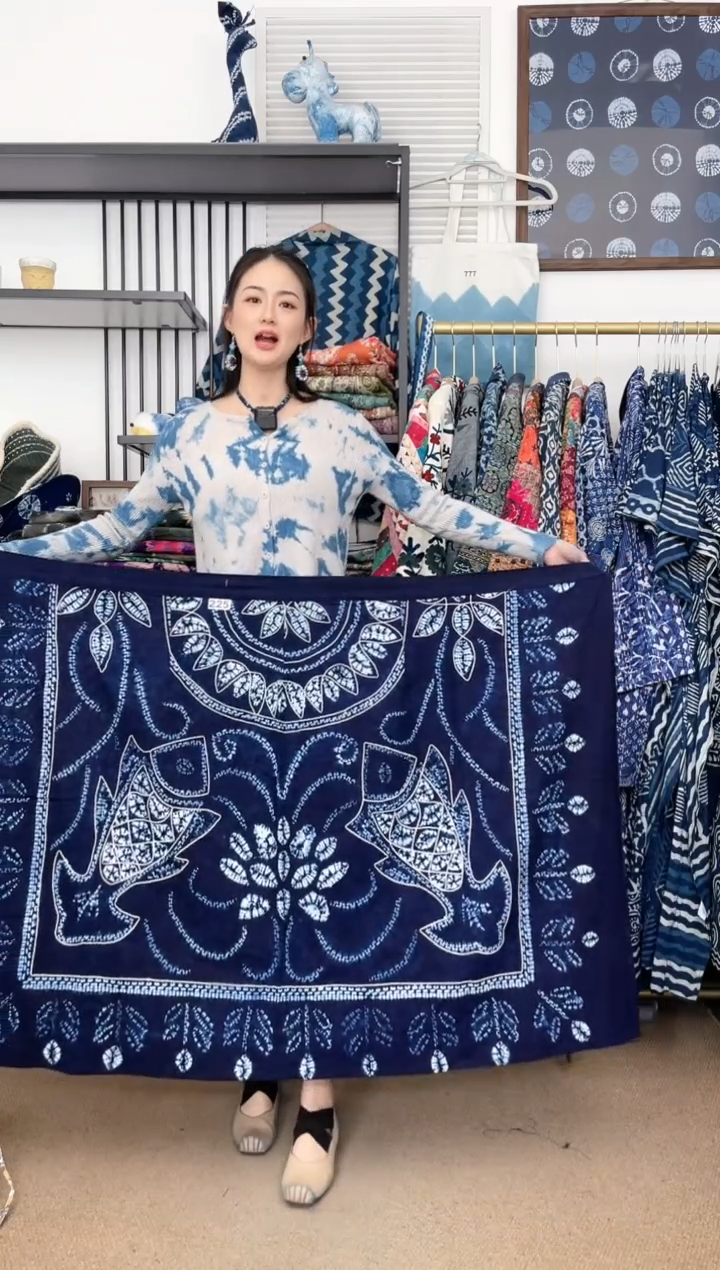 【闪购商品】白族非遗手工扎染裹裙90cm