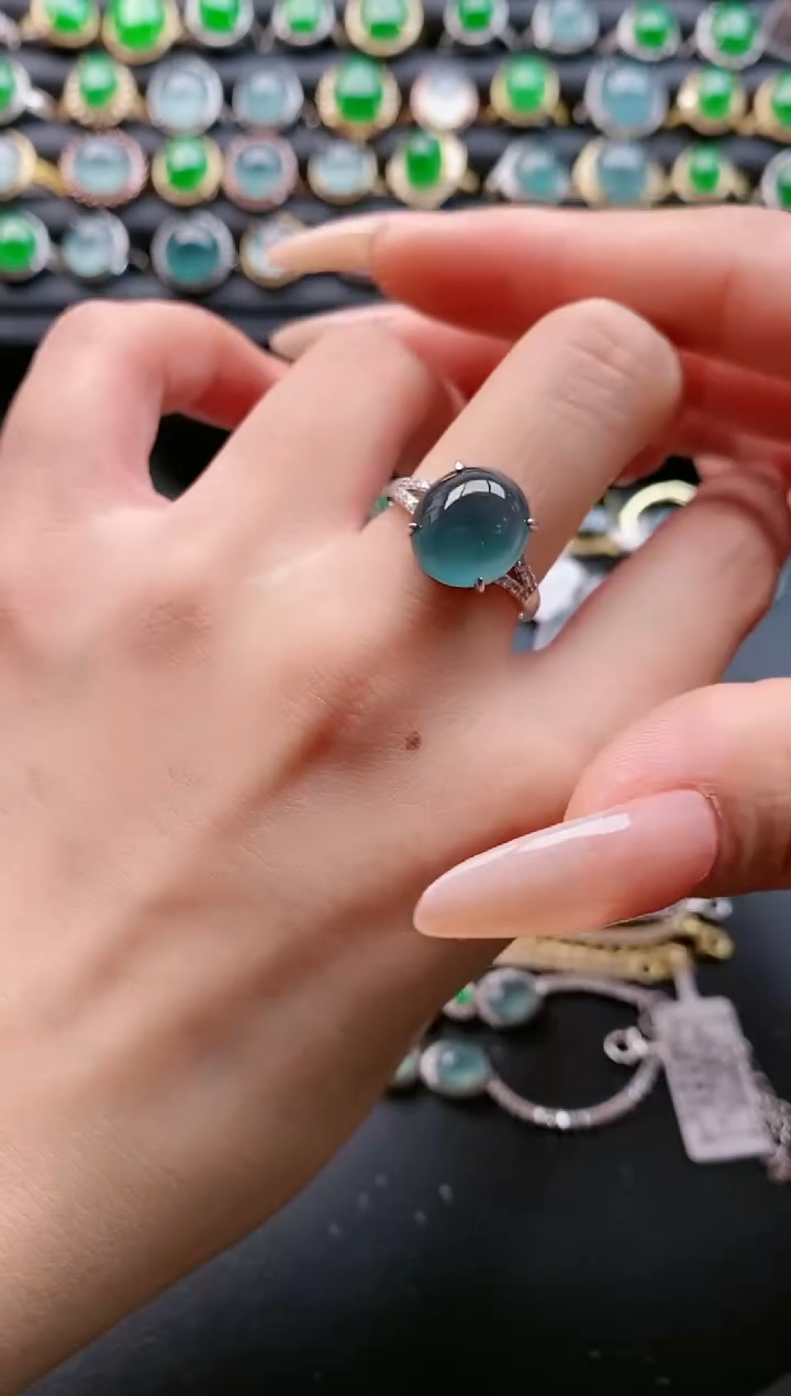 【闪购商品】翡翠戒指银S925镶嵌1111