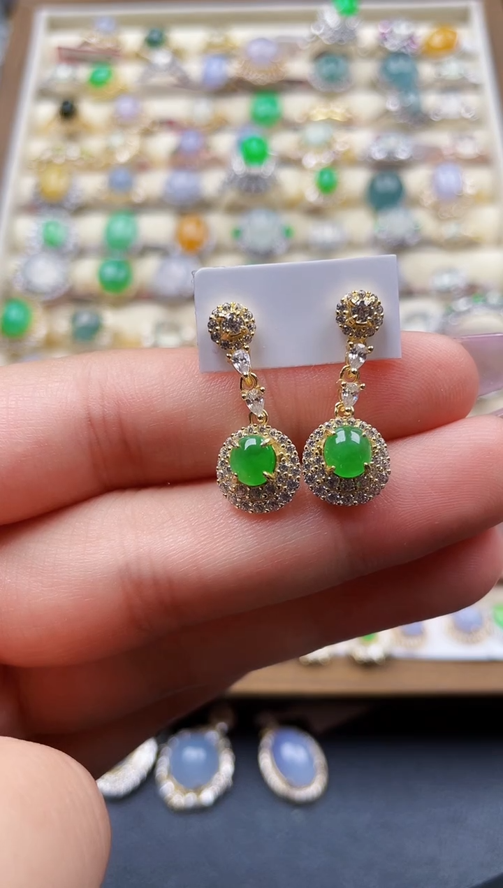 银S925镶嵌戒指翡翠11