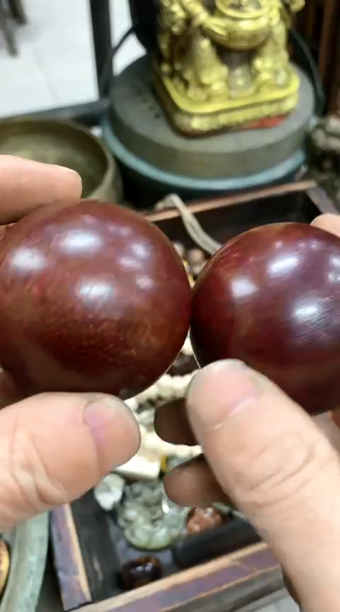 【闪购商品】一物一拍编号牛角手球一对