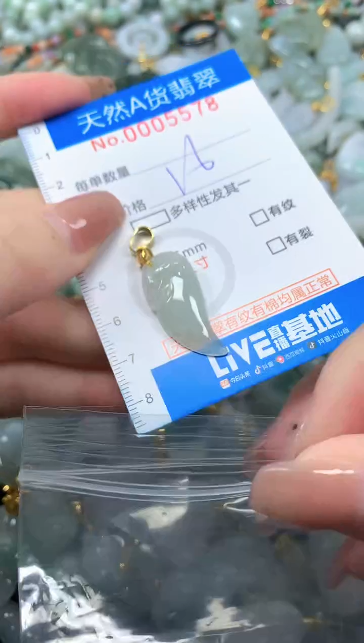 颈饰未镶嵌翡翠净货挂件-5578