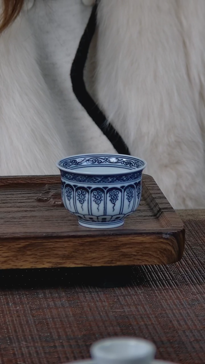 【闪购商品】折葵非器手工手绘宝相莲小炉式杯