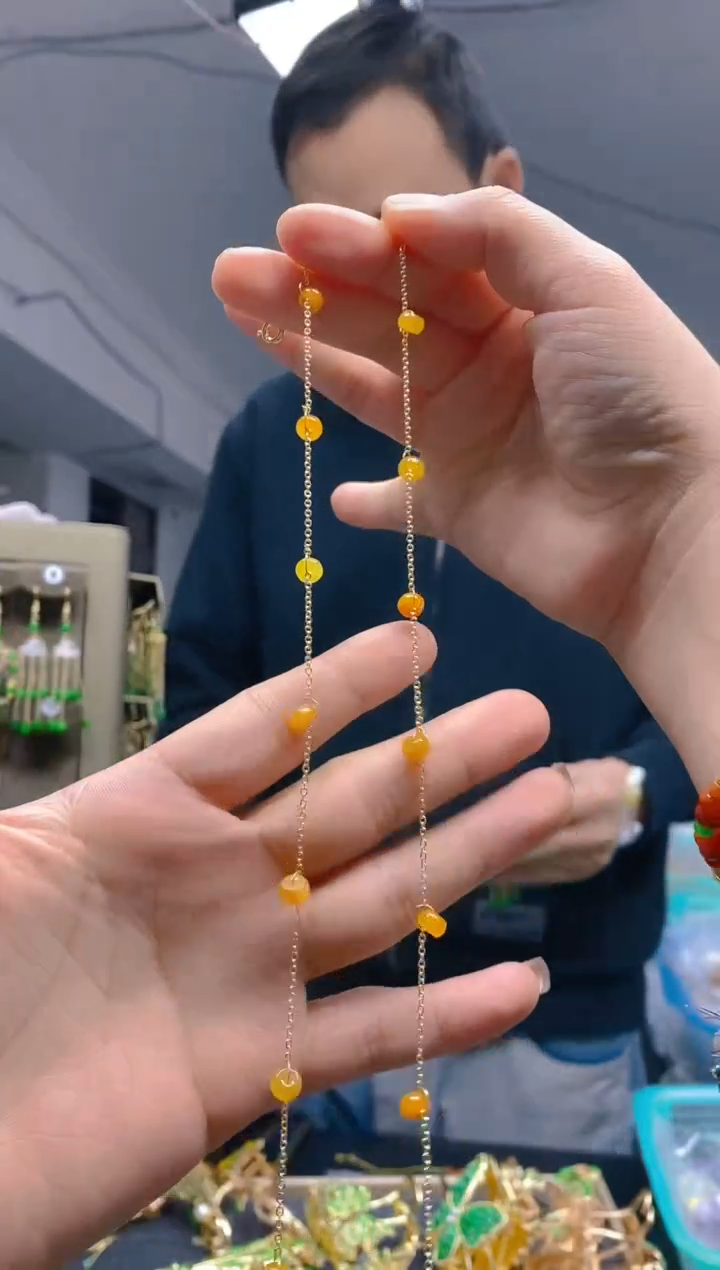 【闪购商品】翡翠耳饰合金0421翡翠锁骨链