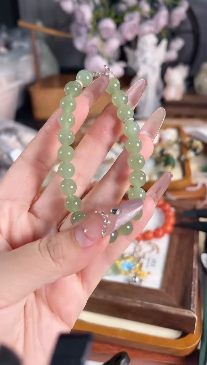 银S925镶嵌手链和田玉多样性发其一孤品默认微瑕