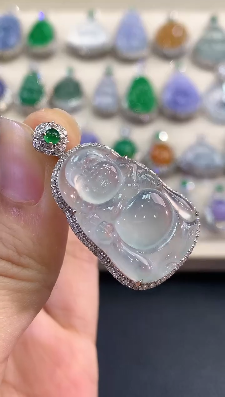 【闪购商品】翡翠吊坠(不含链)18K金镶嵌 C111