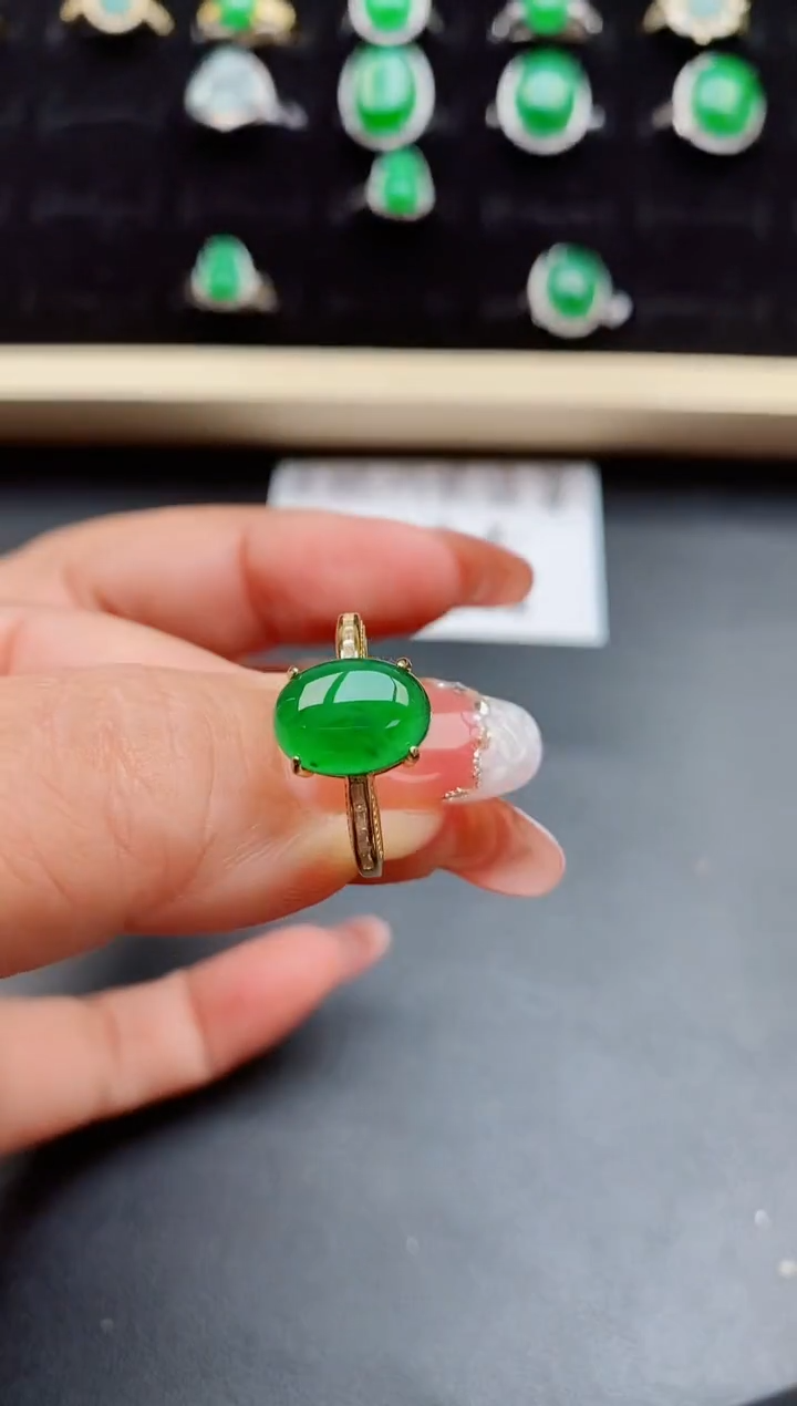 【闪购商品】翡翠戒指银S925镶嵌0585080