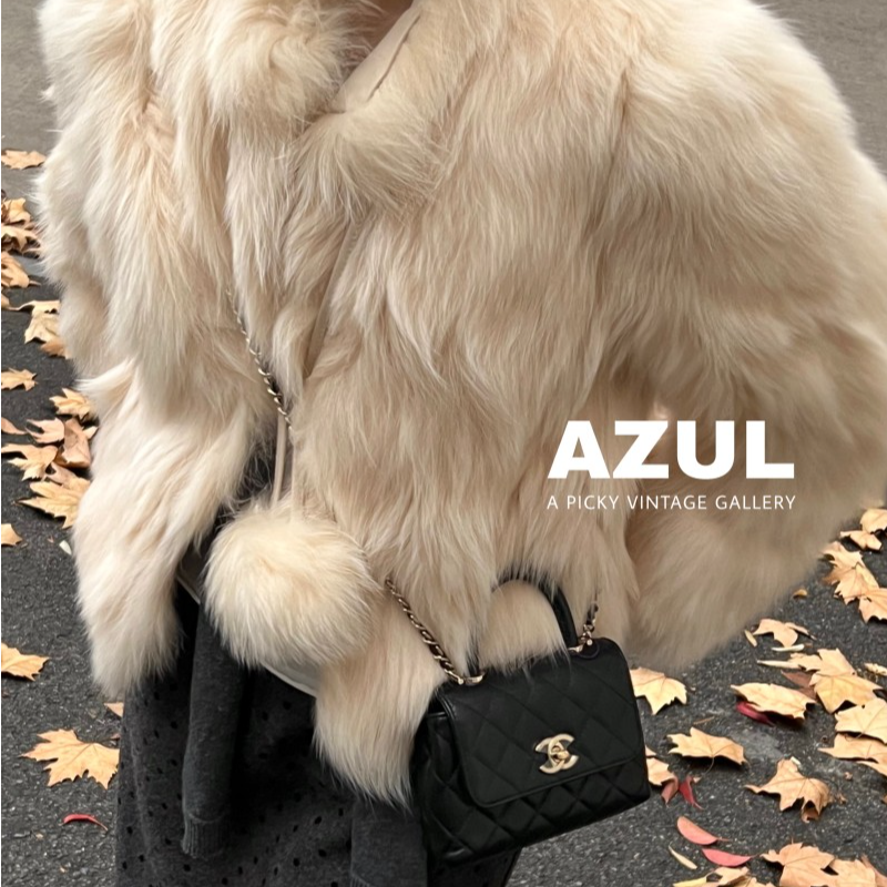 95新 Chanel/香奈儿 24K荔枝皮coco handle nano手提斜挎包 53614