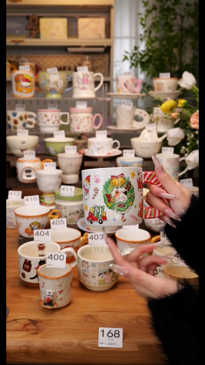 陶瓷手柄款圣诞杯子168