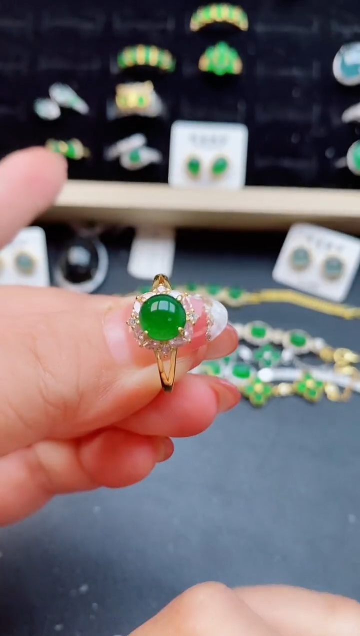 【闪购商品】翡翠戒指银S925镶嵌1212