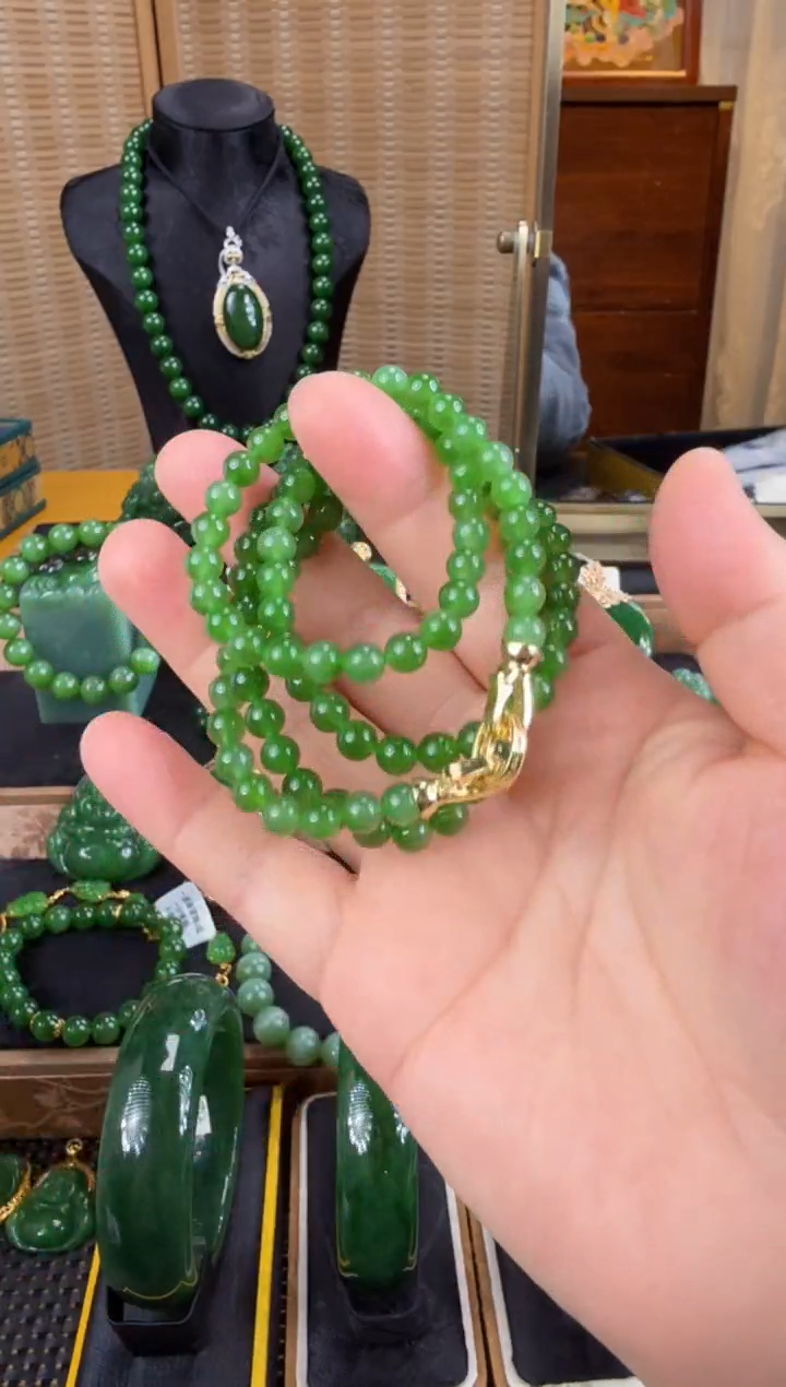 【闪购商品】和田玉（碧玉）毛衣链未镶嵌 