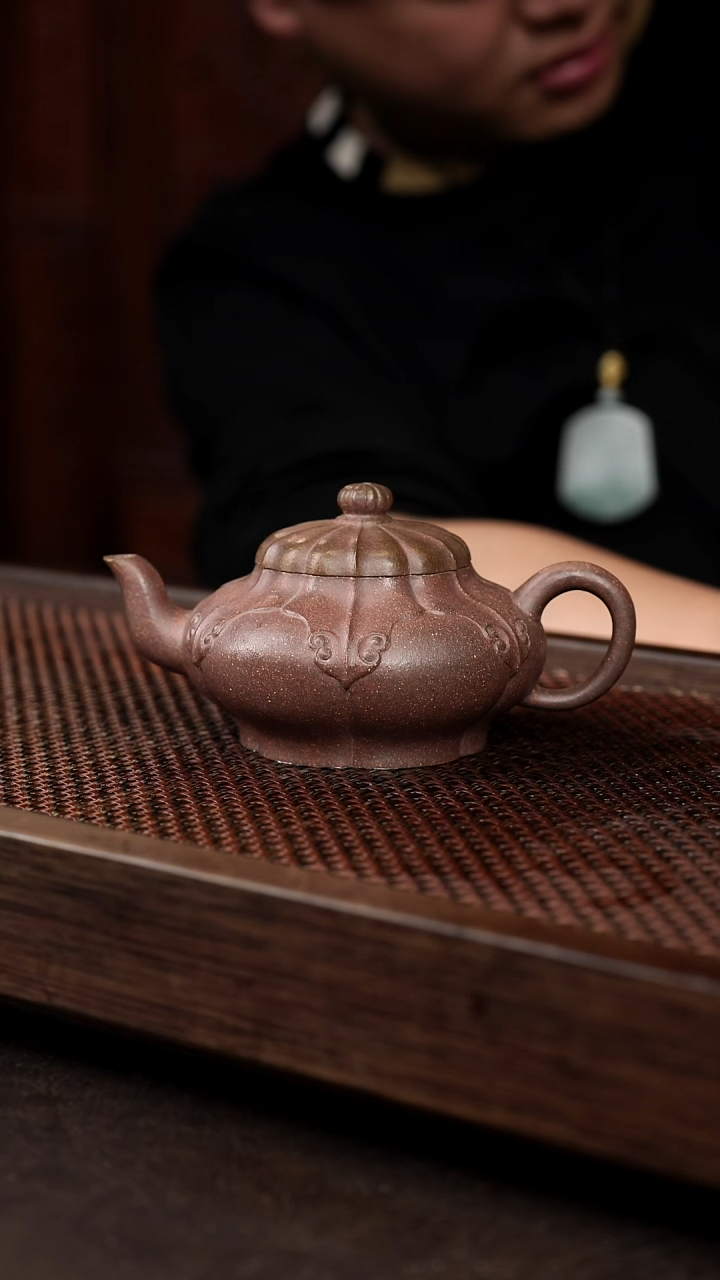 茶壶紫砂6-2矮菱花仿古