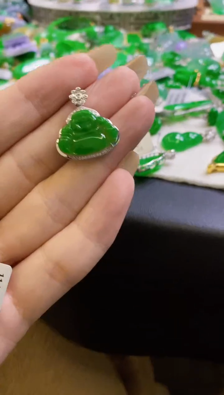 【闪购商品】定制翡翠18K金镶嵌佛公