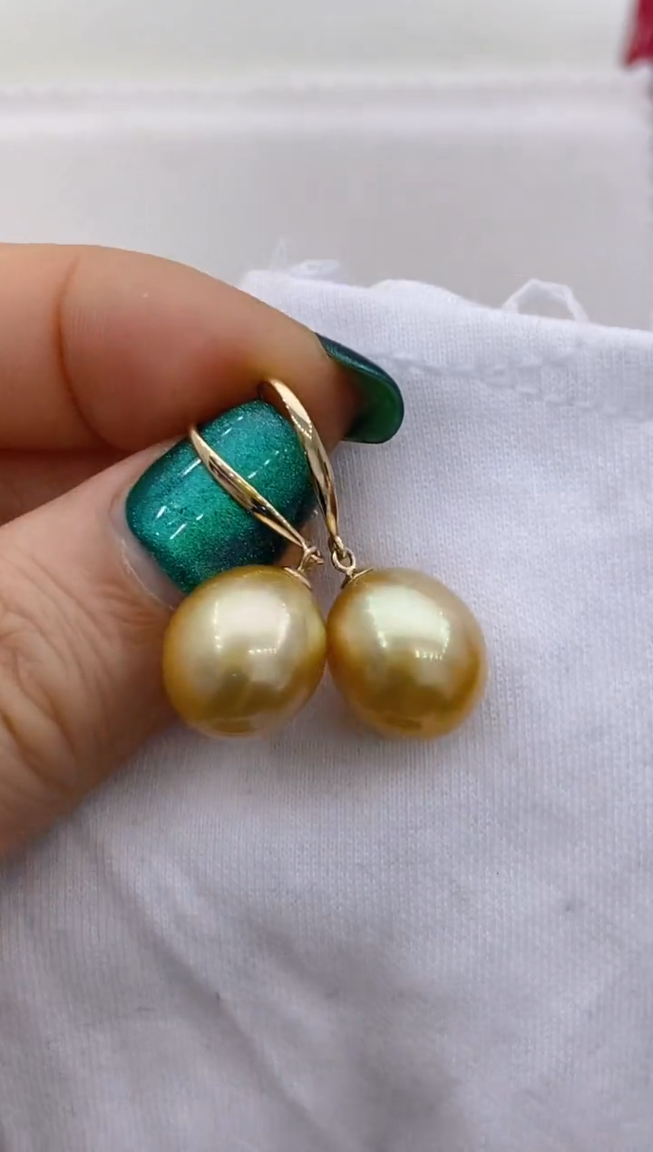 【闪购商品】海水珍珠耳饰14K金镶嵌93 11-12mm