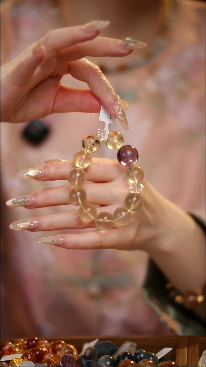 未镶嵌手串水晶紫水晶 黄水晶+