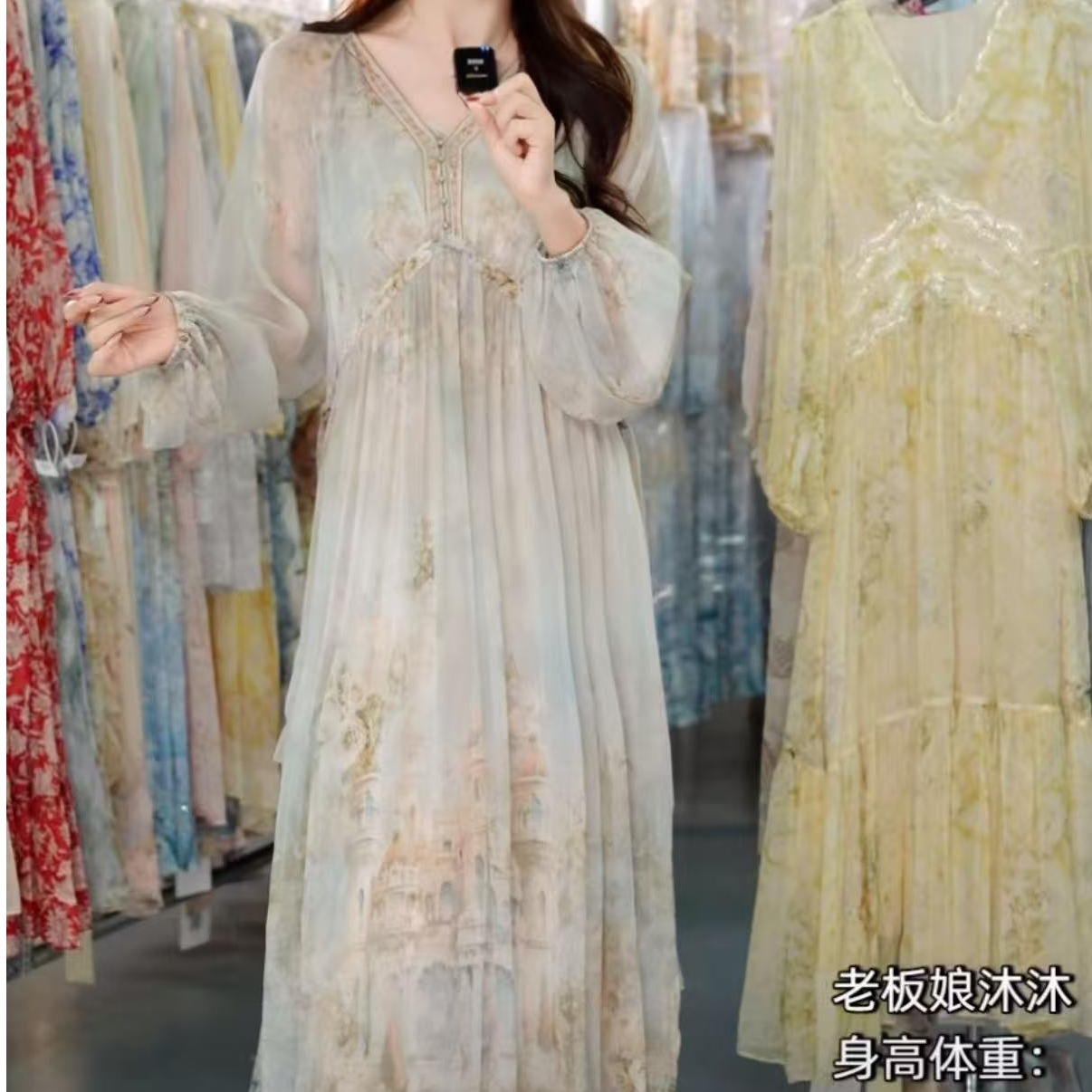 【26-沐沐】重磅100桑蚕丝连衣裙8E-125-22