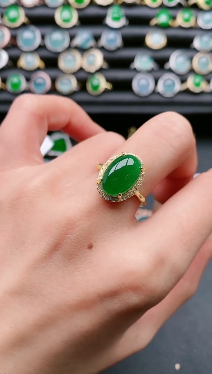 【闪购商品】翡翠戒指银S925镶嵌11111