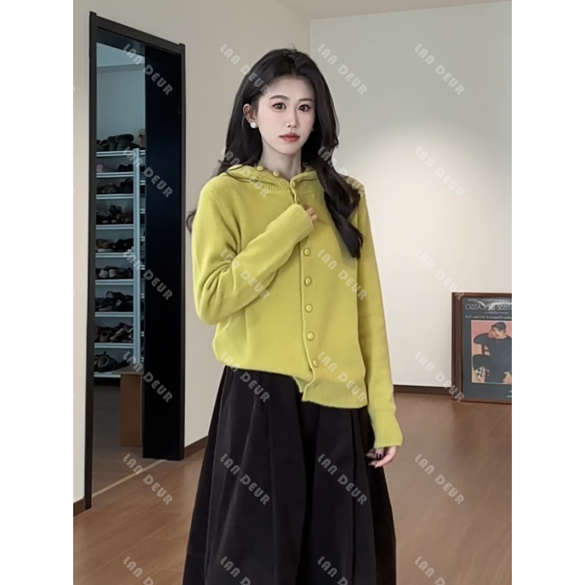 JIUJIU【记事集】长袖时尚百搭宽松纯色慵懒风显白秋冬针织衫女