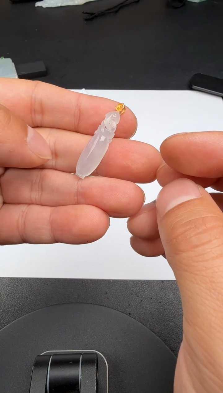 吊坠(不含链)18K金镶嵌翡翠翡翠饰品-256