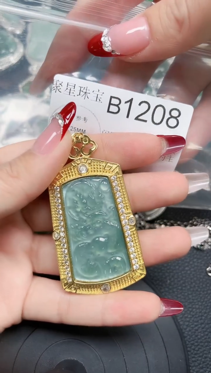 【闪购商品】翡翠颈饰未镶嵌赠皮绳1208