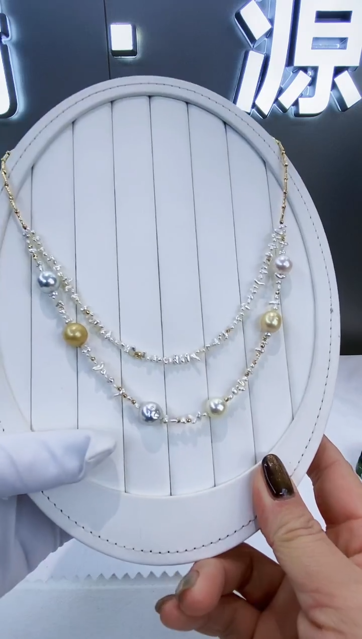 项链18K金镶嵌海水珍珠Y海水设计款项链