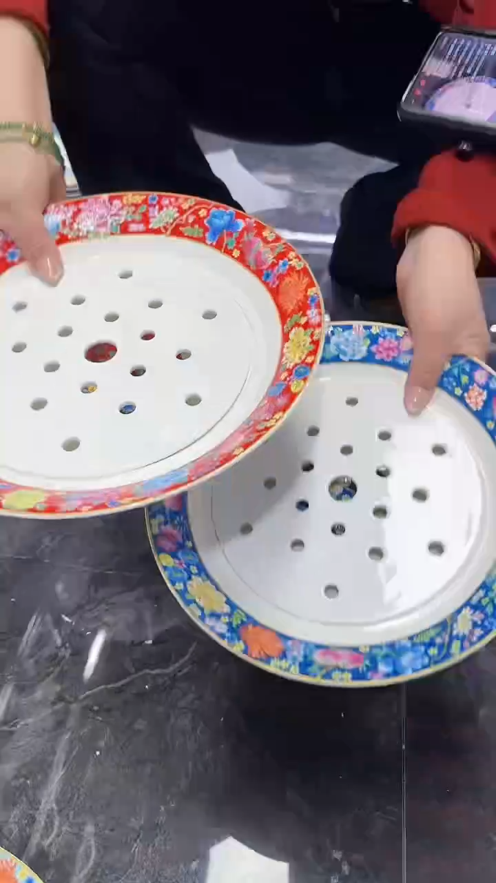 【闪购商品】瓷片10英寸饺子盘2个景德镇陶瓷 