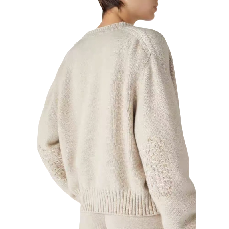 [lP] 圆领宽松小山羊绒长袖开衫4302