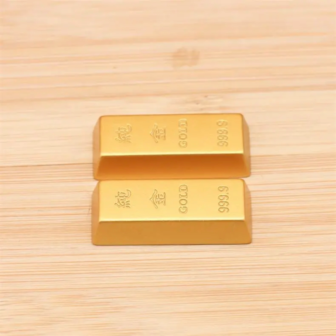 实心鎏金工艺金条摆件高档高端仿真客厅家居玄关聚宝盆压缸金条