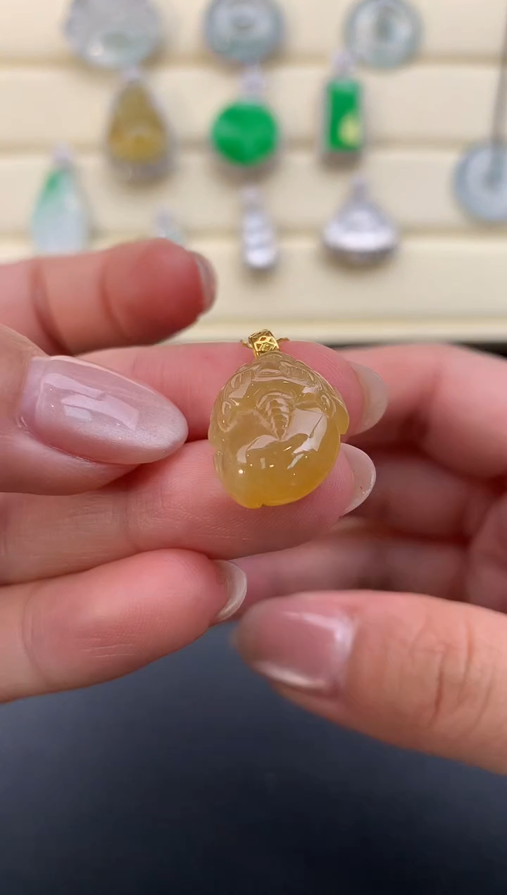 【闪购商品】翡翠颈饰18K金镶嵌X194      