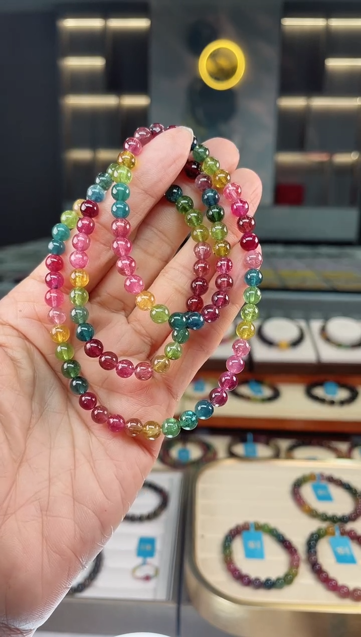 【闪购商品】碧玺三圈手串未镶嵌（多样性发一条）Q
