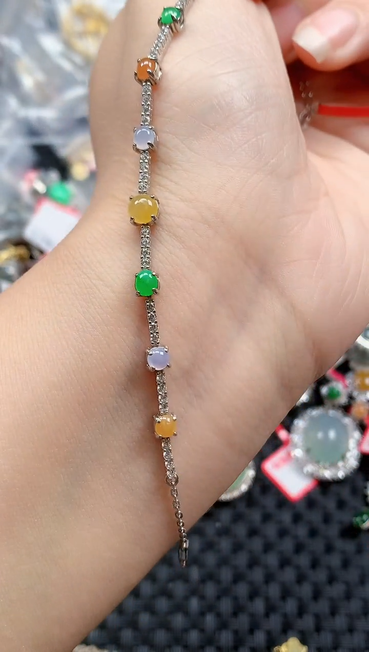 银S925镶嵌戒指翡翠天然A货缅甸翡翠