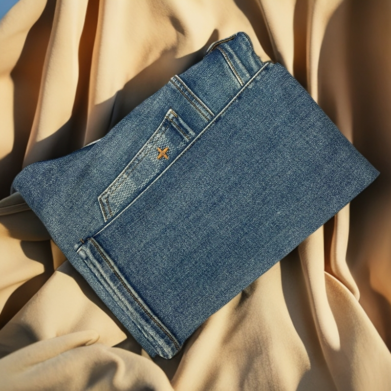 6330F时尚修身中腰弹力水洗牛仔裤秋冬常规款刺绣直筒长裤男百搭