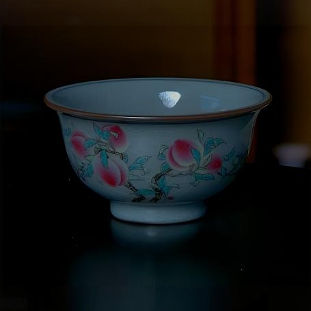 景德镇新式寿桃陶瓷压手杯家用实用茶杯