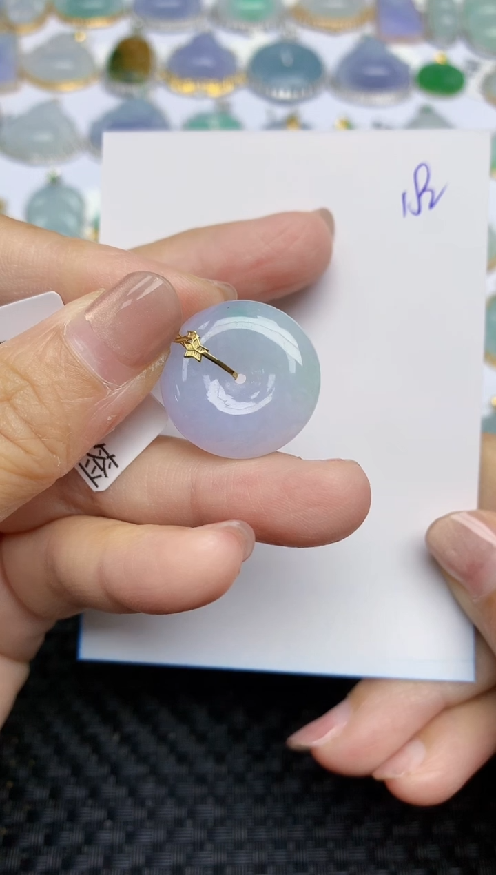 【闪购商品】翡翠颈饰18K金镶嵌天然A货翡翠 182