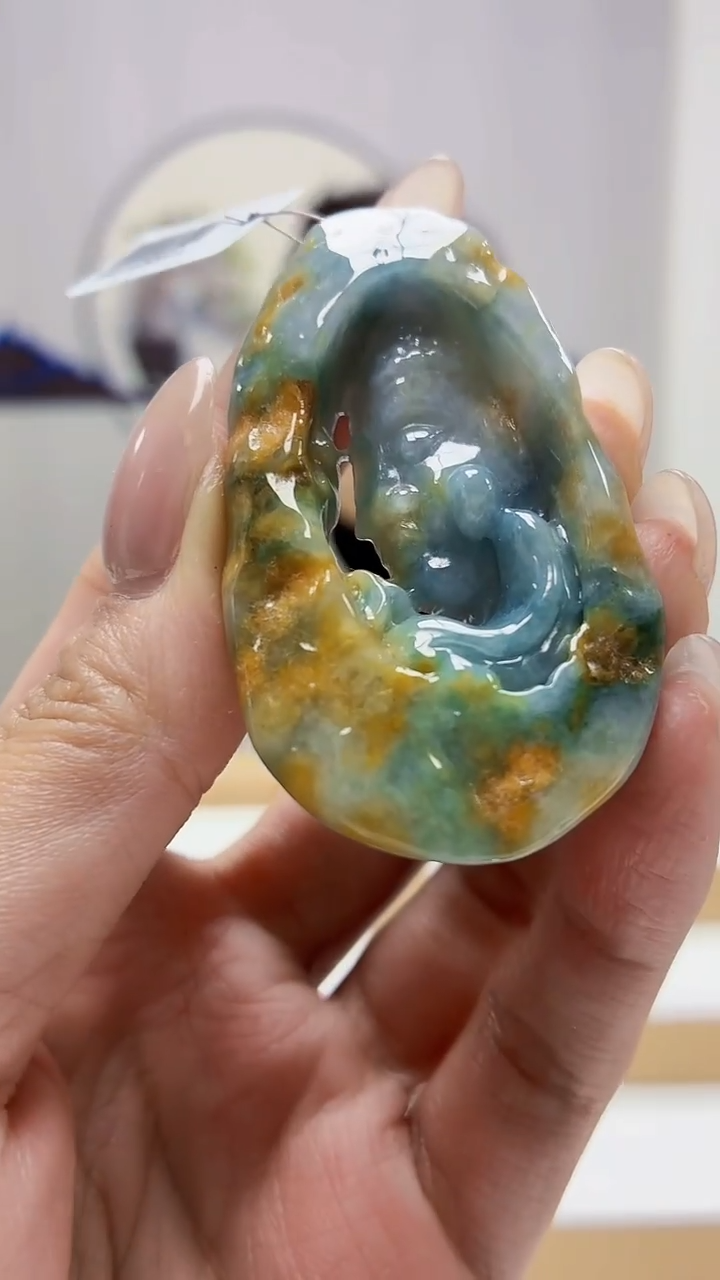 未镶嵌定制翡翠5160MM-毛货挂件59