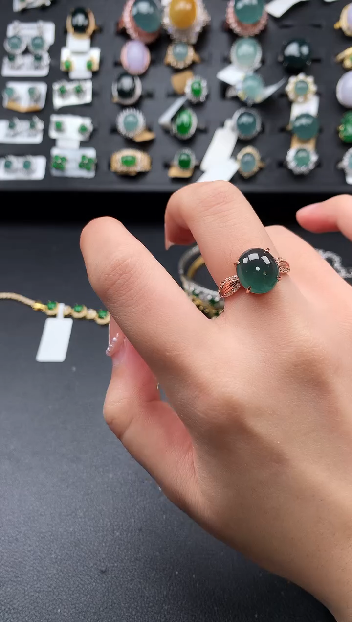 【闪购商品】翡翠戒指银S925镶嵌673251