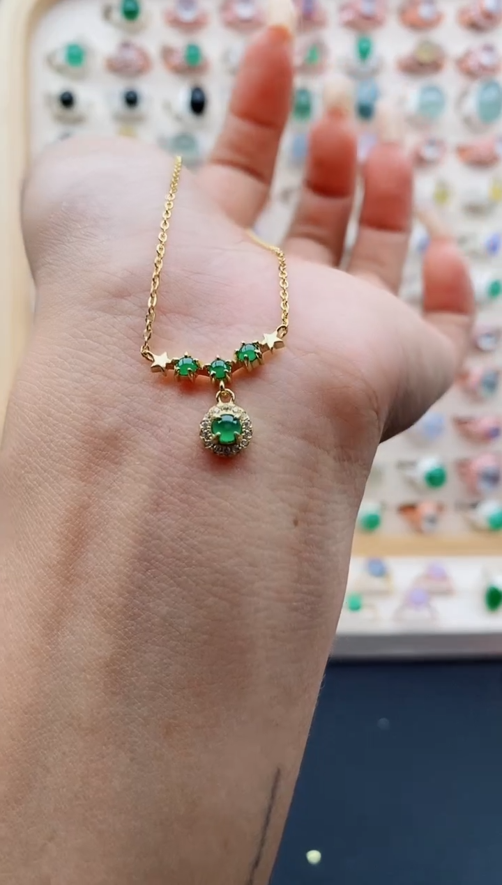 【闪购商品】翡翠戒指银S925镶嵌缅甸天然A货翡翠333  7+1