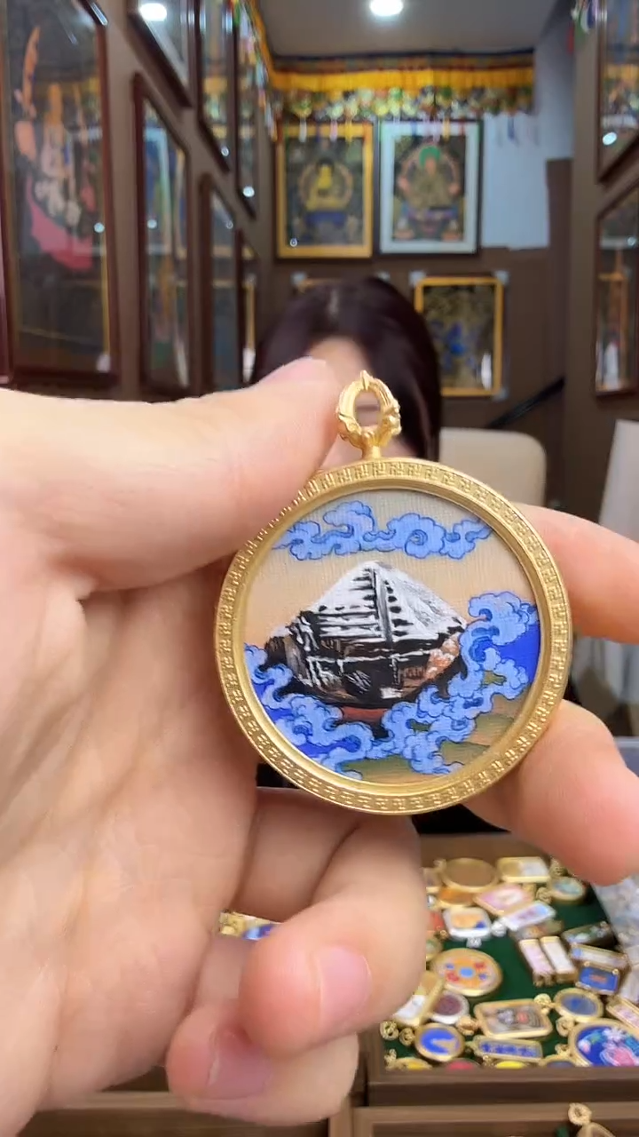 吊坠冈仁波齐山-纯手绘唐卡