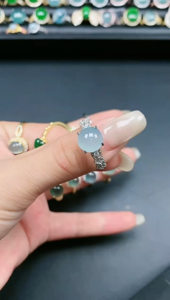 翡翠戒指银S925镶嵌11111