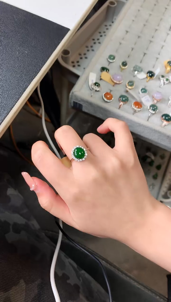 【闪购商品】翡翠戒指银S925镶嵌51241241