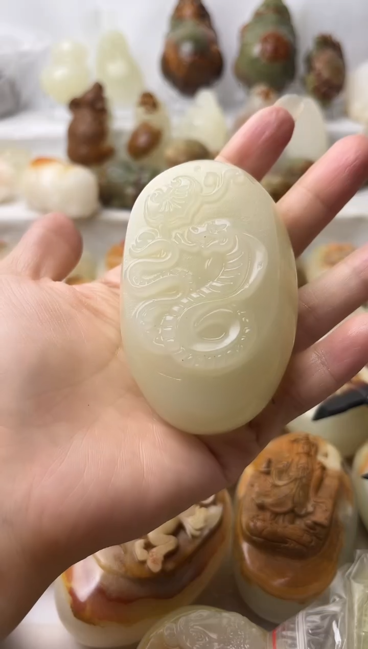 石材方解石手把摆件不退换蛇