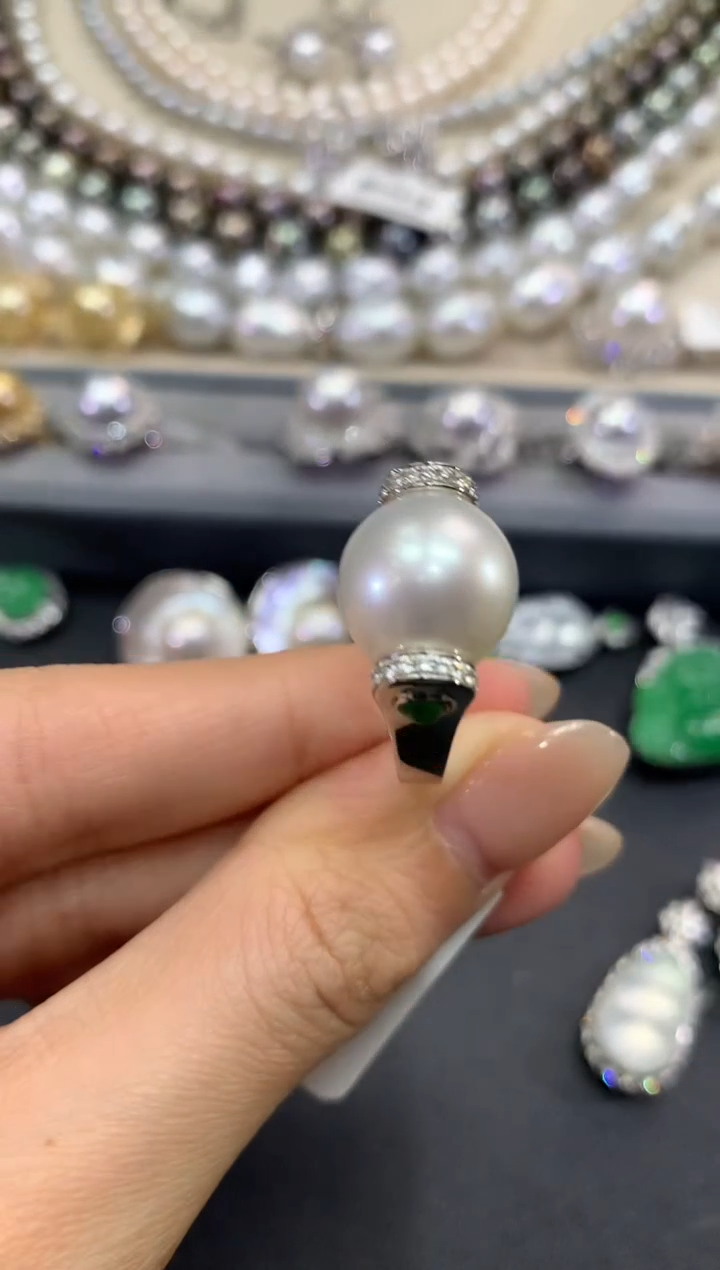 【闪购商品】海水珍珠戒指18K金镶嵌w118